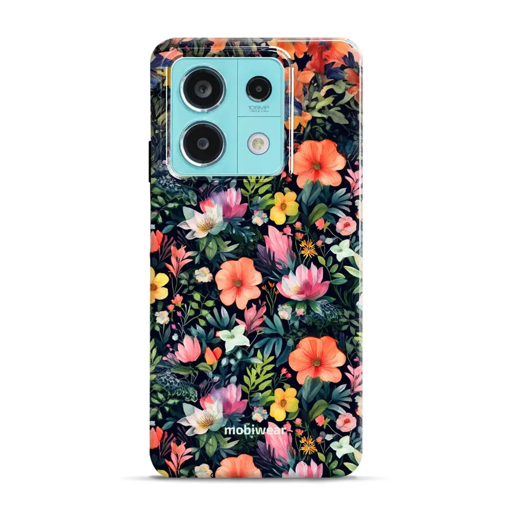 Handyhülle für Xiaomi Redmi Note 13 5G, Mobiwear Elite Pro, Bunt-Blumig