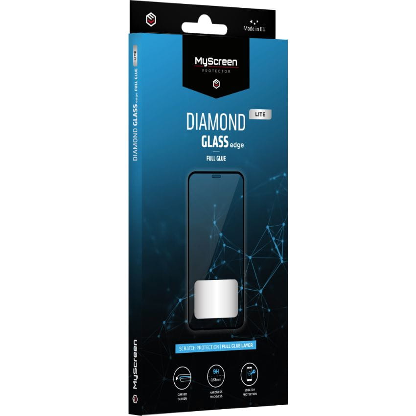 Gehärtetes Glas für Xiaomi Redmi A3 / A3x, MyScreen Diamond Glass Edge FG, Schwarzer Rahmen