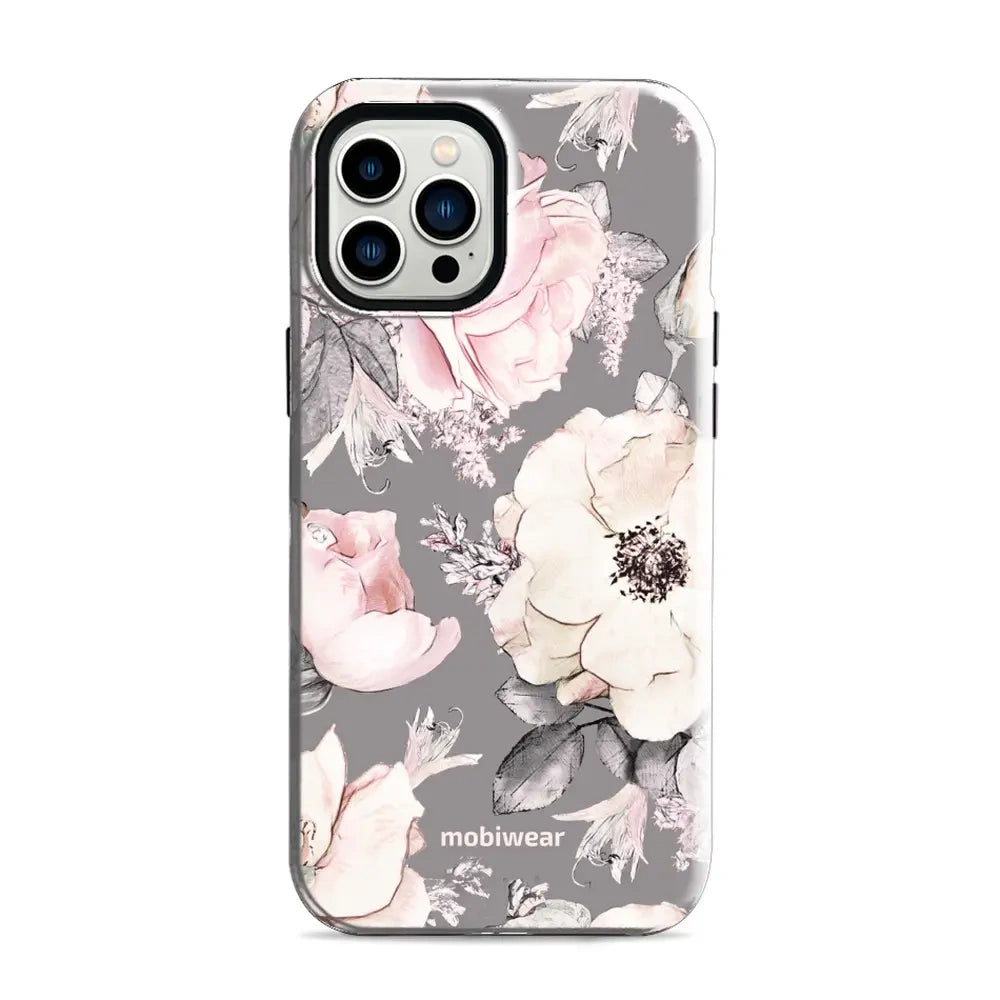 Handyhülle für iPhone 12 Pro Max, Mobiwear Elite Pro, Rosa-Blumig