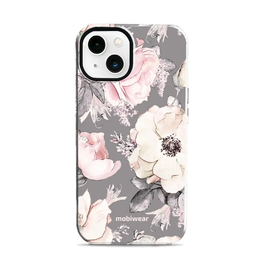 Handyhülle für iPhone 13, Mobiwear Elite Pro, Rosa-Blumig