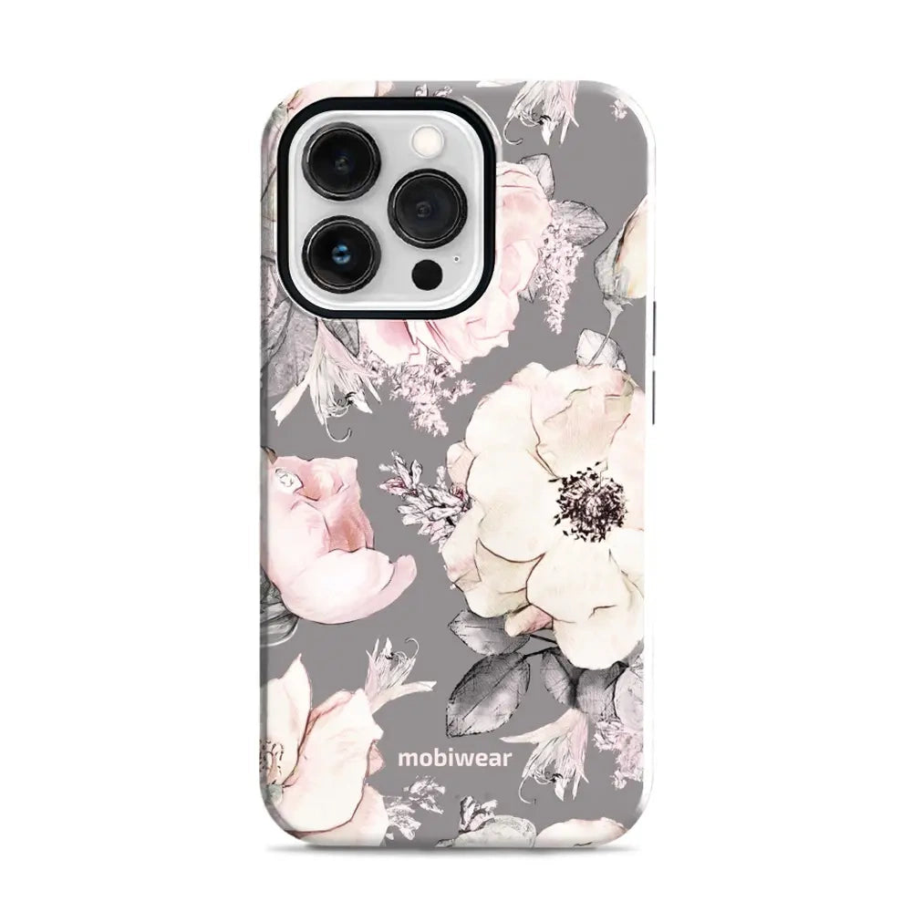 Handyhülle für iPhone 13 Pro, Mobiwear Elite Pro, Rosa-Blumig