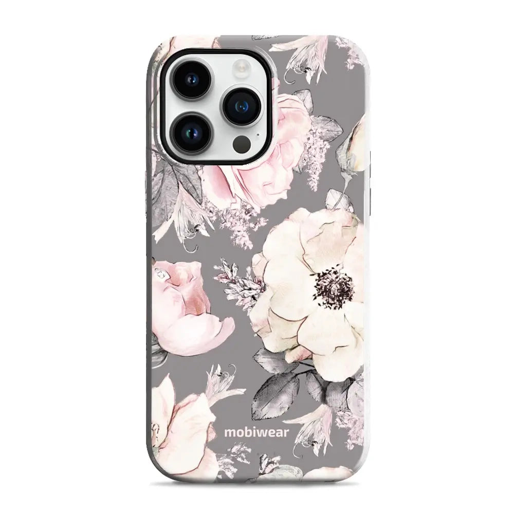 Handyhülle für iPhone 14 Pro Max, Mobiwear Elite Pro, Rosa-Blumig