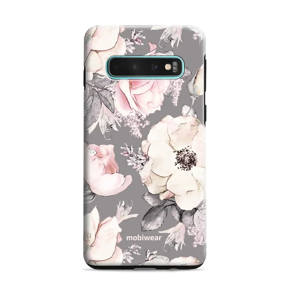 Handyhülle für Galaxy S10 Plus, Mobiwear Elite Pro, Rosa-Blumig
