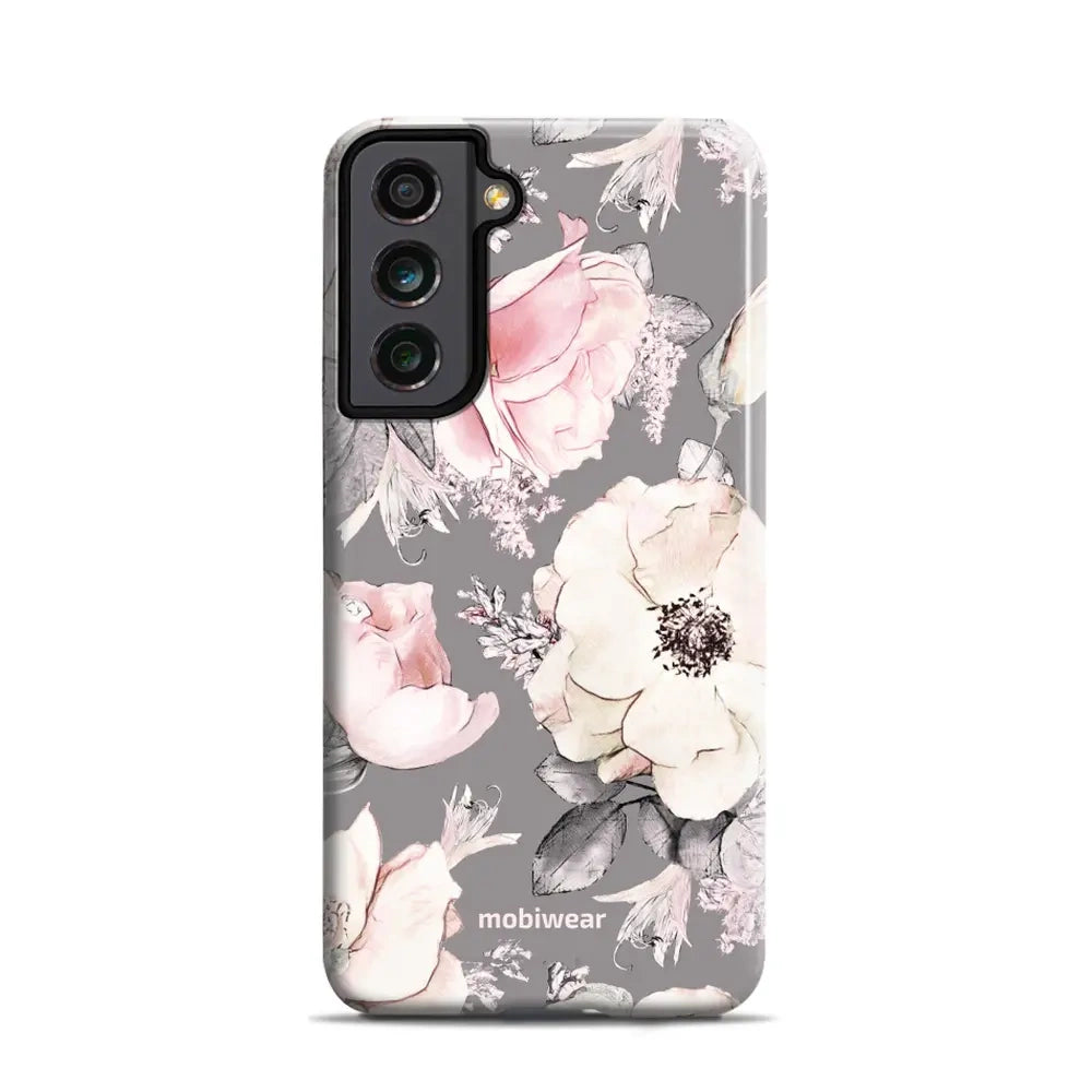 Handyhülle für Galaxy S21 FE, Mobiwear Elite Pro, Rosa-Blumig