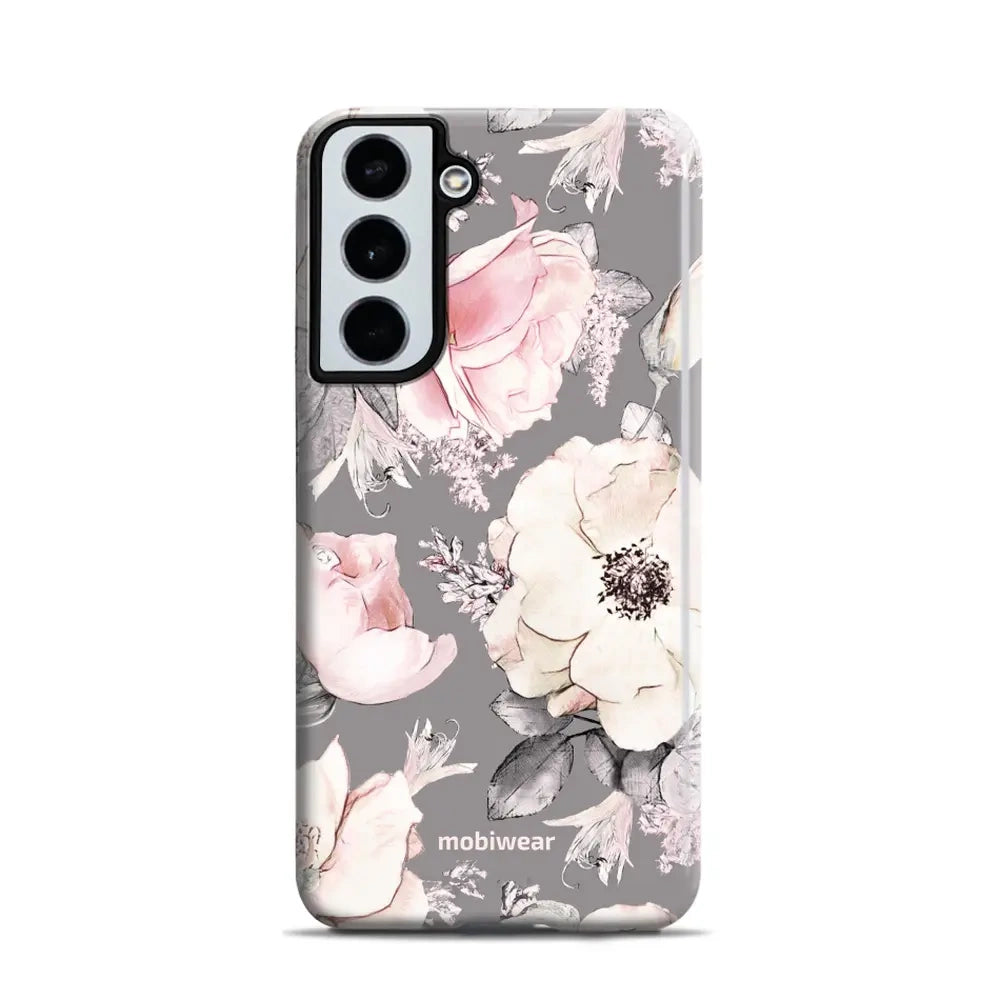 Handyhülle für Galaxy S22, Mobiwear Elite Pro, Rosa-Blumig