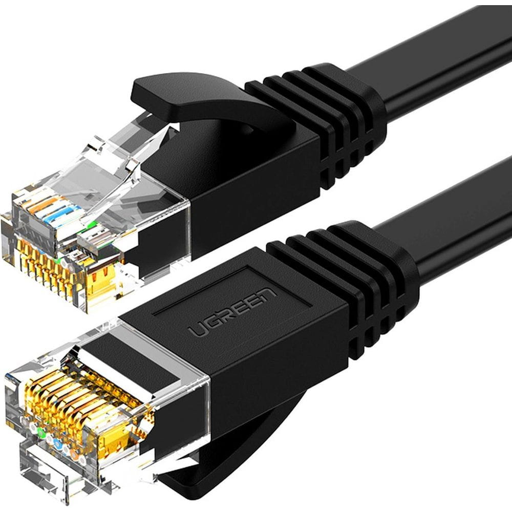 LAN Ethernet Flachkabel Ugreen RJ45 Cat 6 UTP, 1000Mbps, 3m, Schwarz
