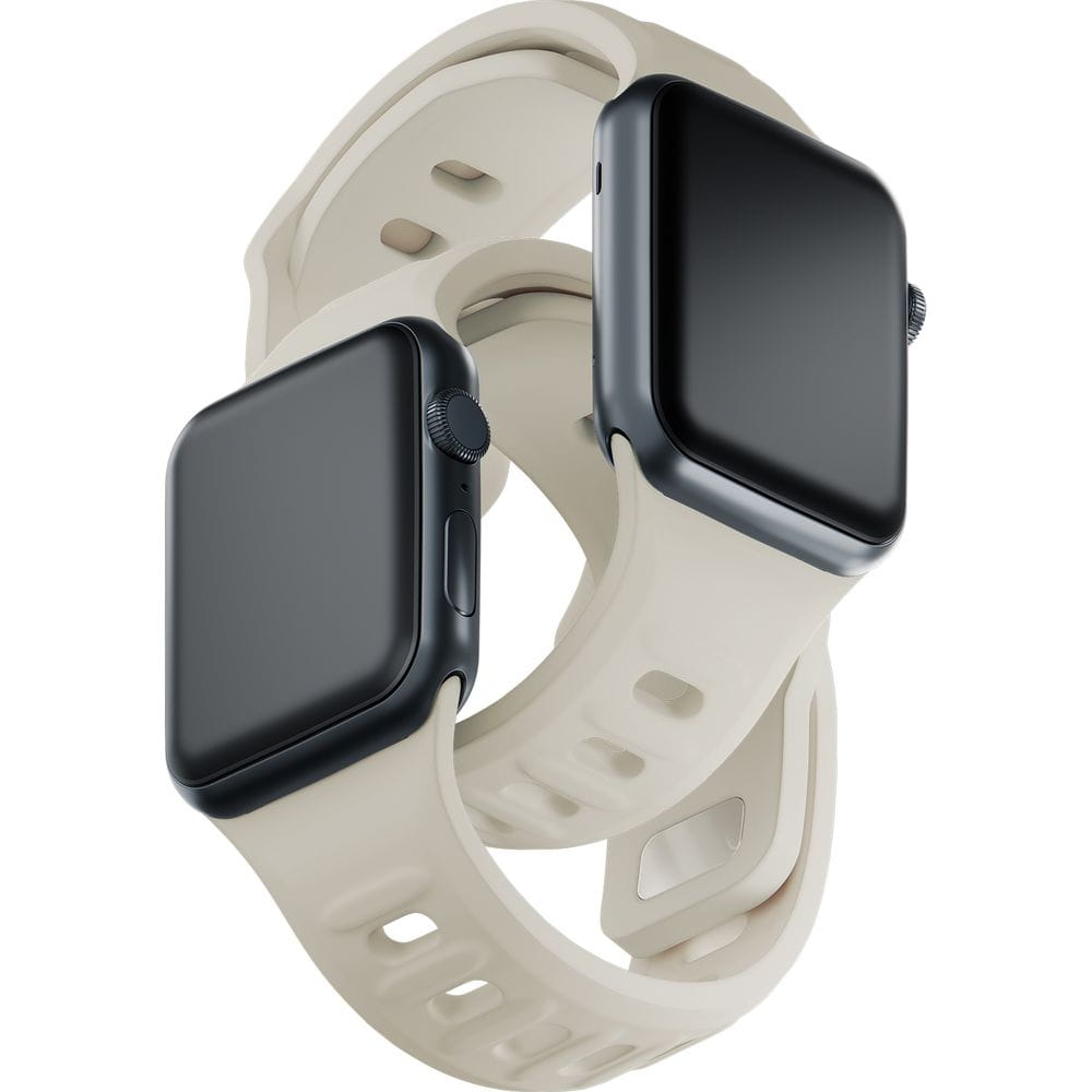 Armband für Apple Watch 49/46/45/44 mm, 3mk Silicone Watch Strap, Creme