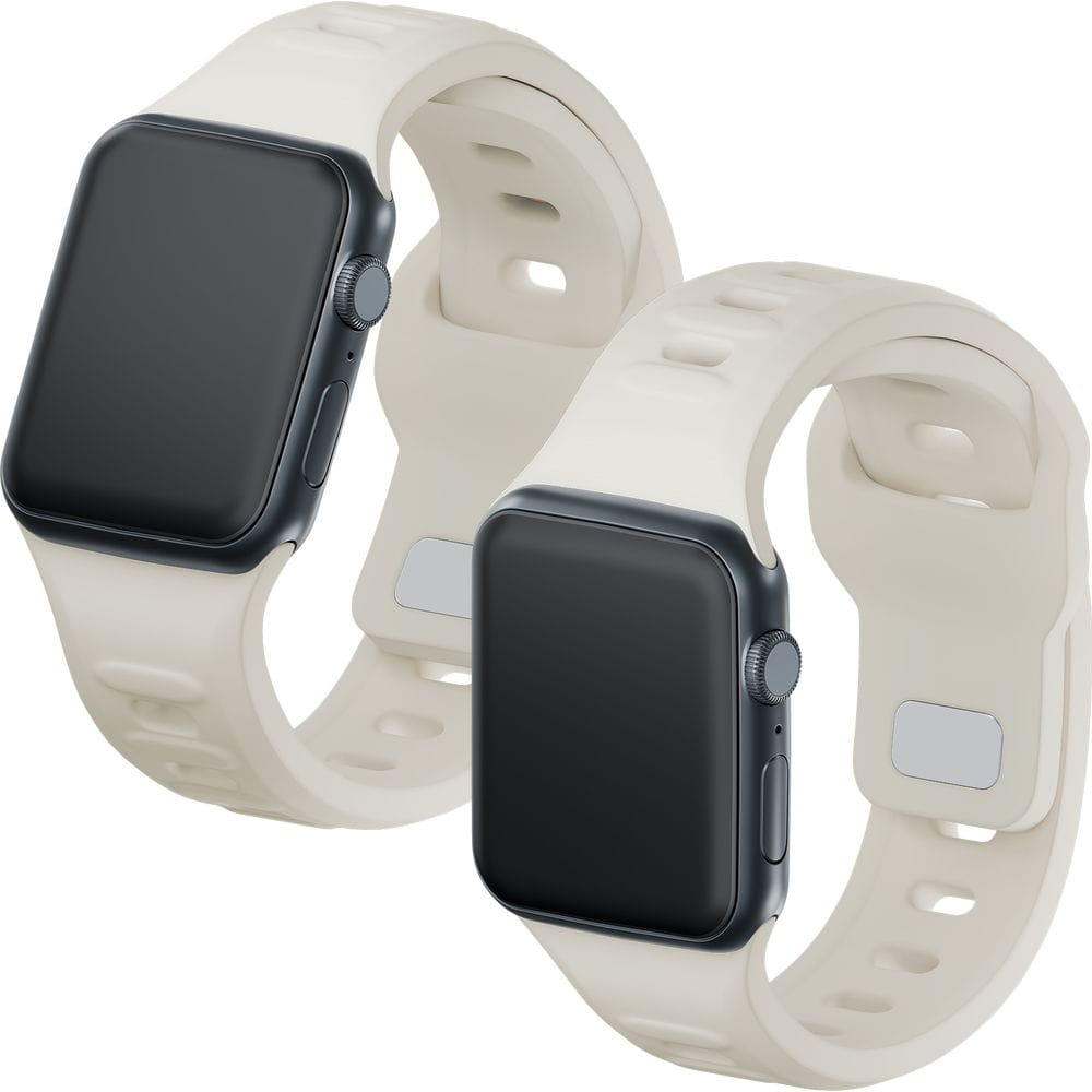 Armband für Apple Watch 49/46/45/44 mm, 3mk Silicone Watch Strap, Creme