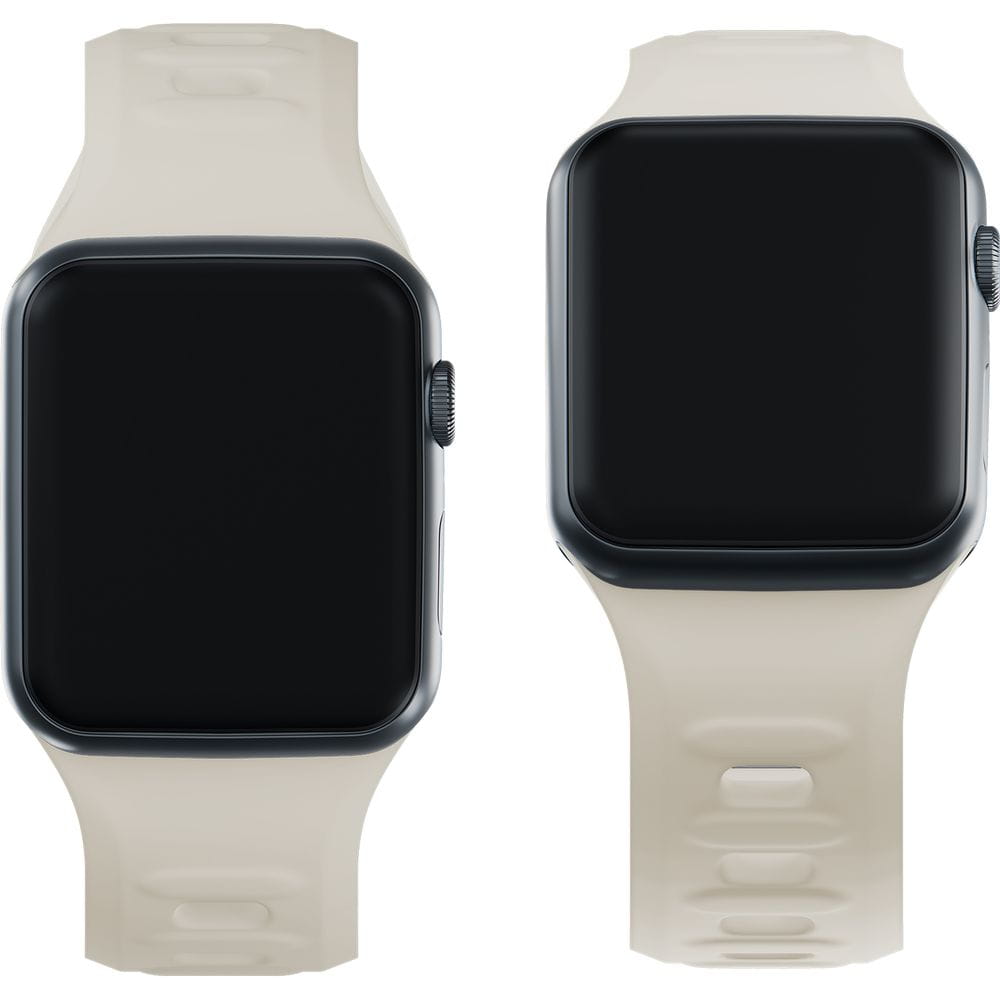 Armband für Apple Watch 49/46/45/44 mm, 3mk Silicone Watch Strap, Creme