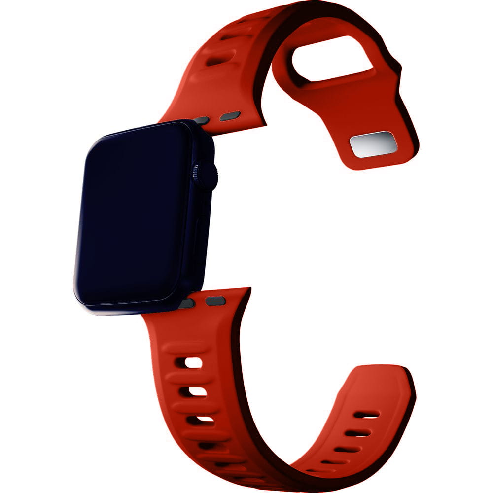 Armband für Apple Watch 49/46/45/44 mm, 3mk Silicone Watch Strap, Rot