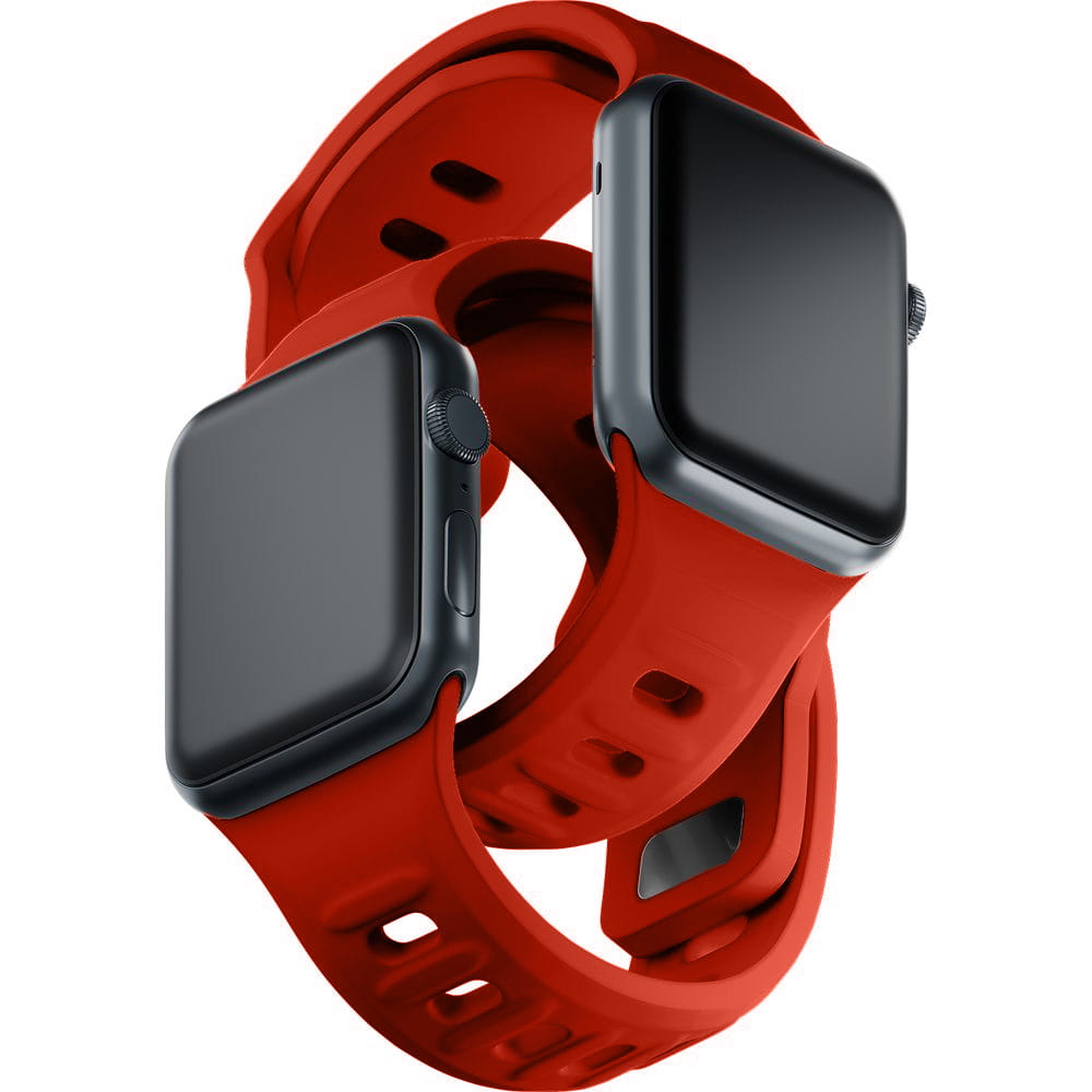 Armband für Apple Watch 49/46/45/44 mm, 3mk Silicone Watch Strap, Rot