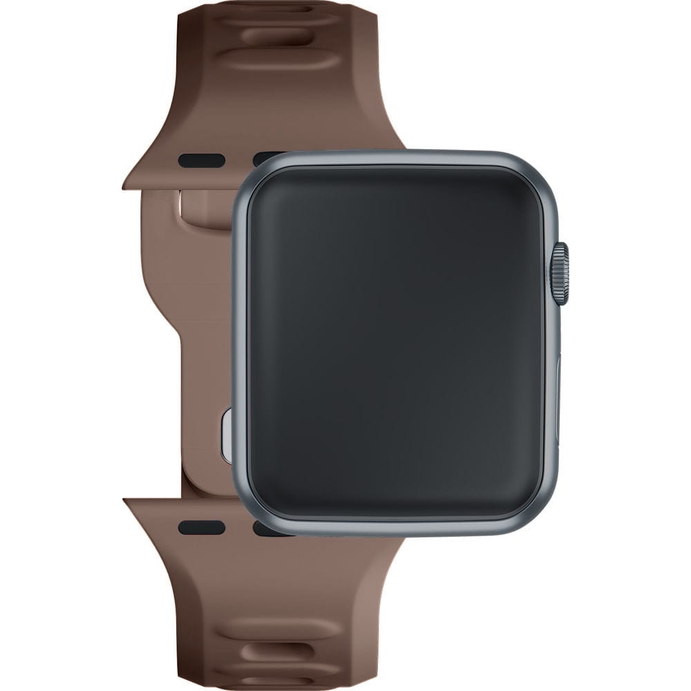 Armband für Apple Watch 49/46/45/44 mm, 3mk Silicone Watch Strap, Braun