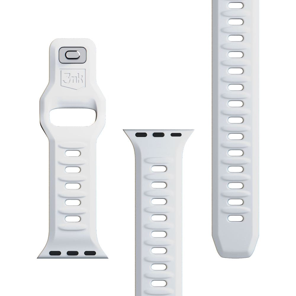 Armband für Apple Watch 49/46/45/44 mm, 3mk Silicone Watch Strap, Weiß
