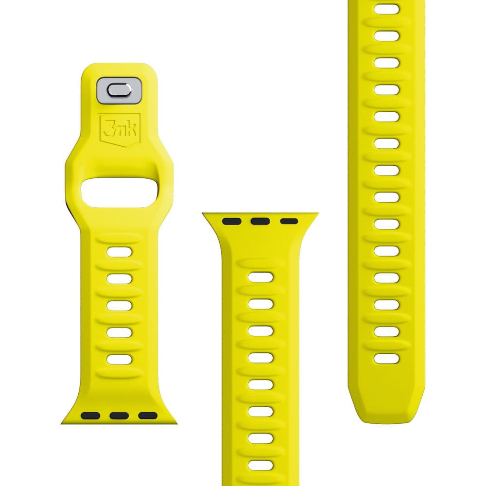Armband für Apple Watch 49/46/45/44 mm, 3mk Silicone Watch Strap, Gelb