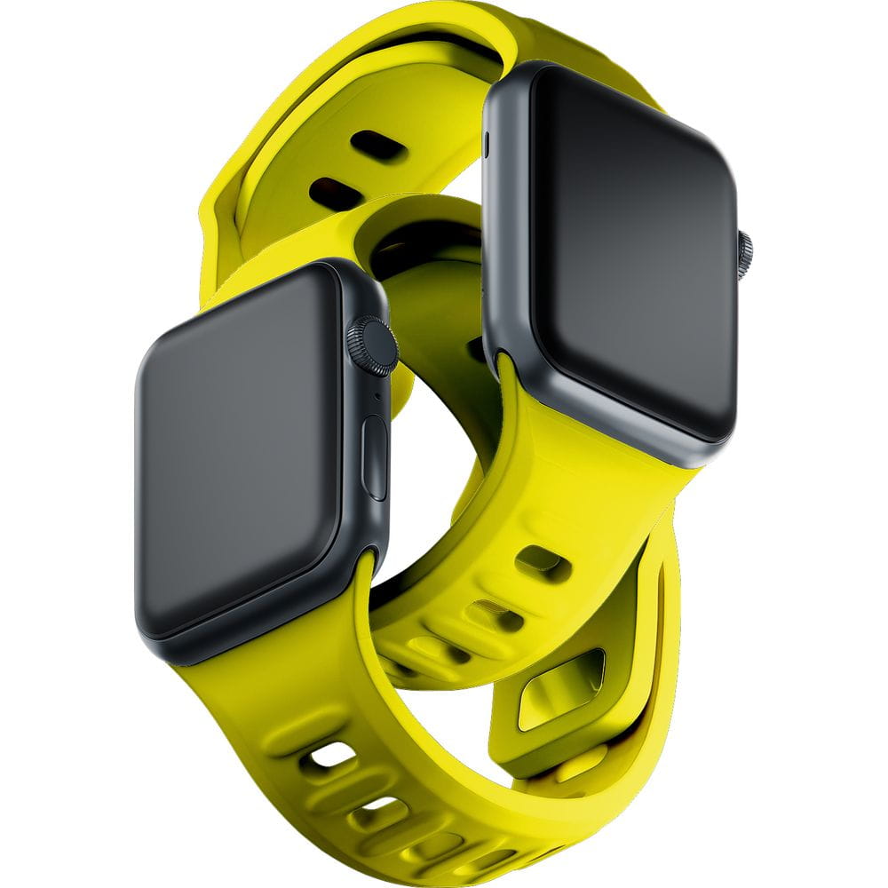 Armband für Apple Watch 49/46/45/44 mm, 3mk Silicone Watch Strap, Gelb