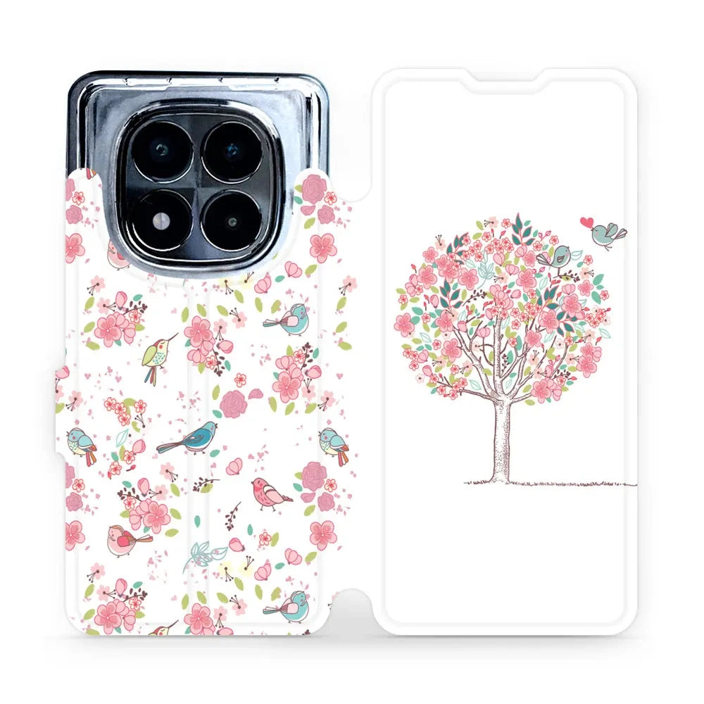 Handyhülle mit klappe für Xiaomi Redmi Note 14 Pro 5G, Mobiwear Book, Rosa Hain