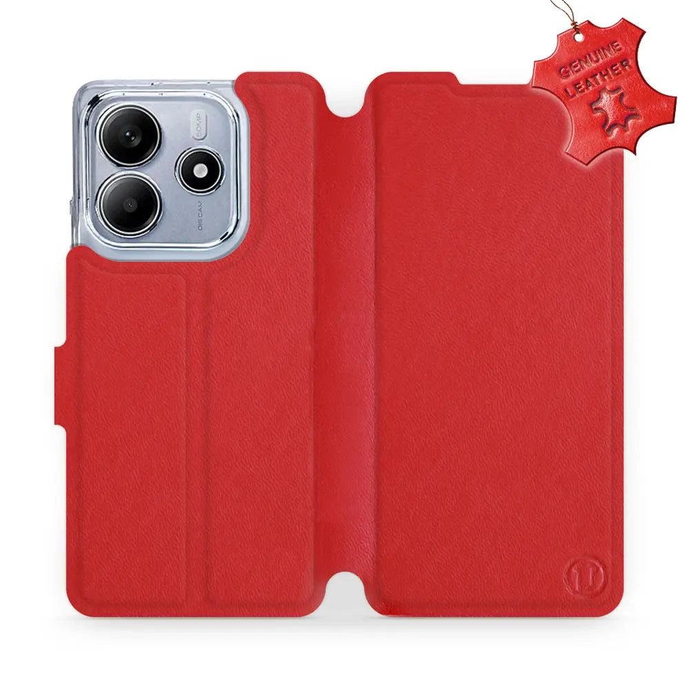 Echtleder Handyhülle für Xiaomi Redmi Note 14 5G, Mobiwear Leather, Rot
