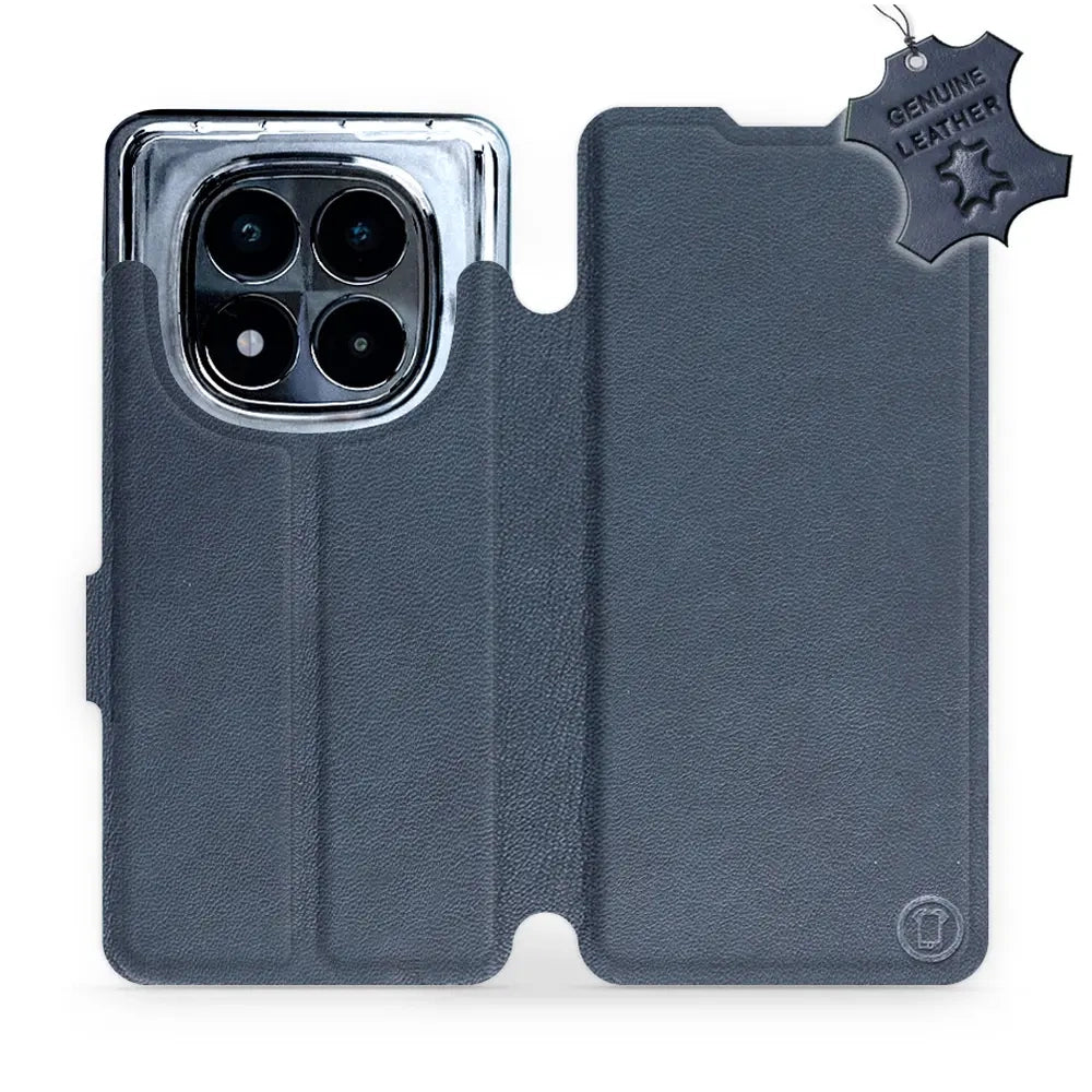 Echtleder Handyhülle für Xiaomi Redmi Note 14 Pro 5G, Mobiwear Leather, Dunkelblau