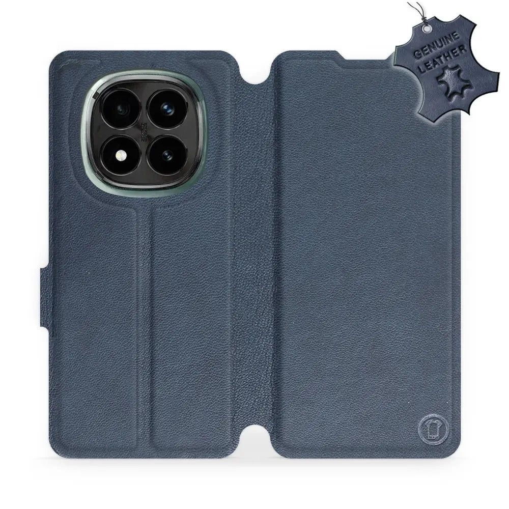 Echtleder Handyhülle für Xiaomi Redmi Note 14 Pro Plus 5G, Mobiwear Leather, Dunkelblau