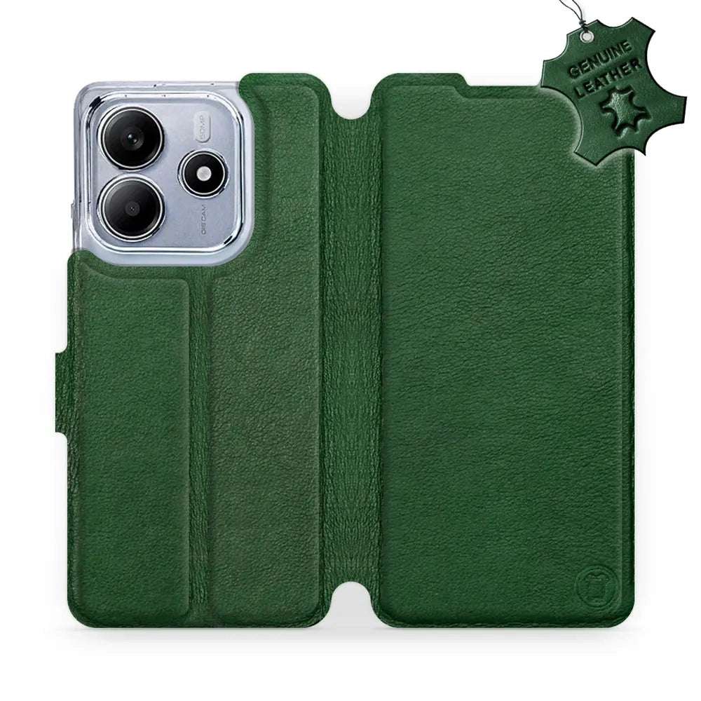 Echtleder Handyhülle für Xiaomi Redmi Note 14 5G, Mobiwear Leather, Grün