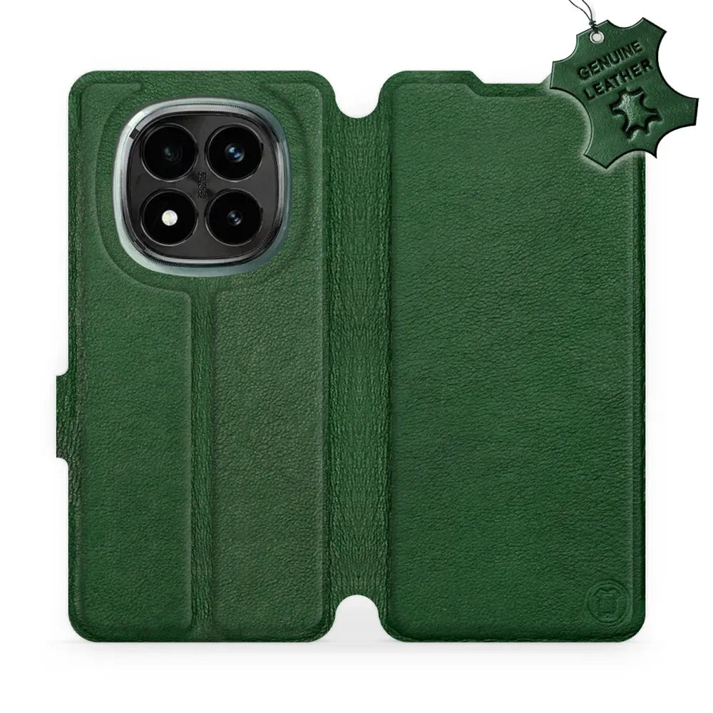 Echtleder Handyhülle für Xiaomi Redmi Note 14 Pro Plus 5G, Mobiwear Leather, Grün