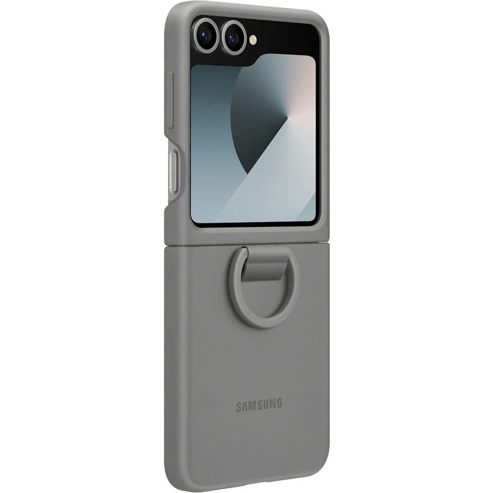 Handyhülle für Galaxy Z Flip7 FE / Z Flip6, Samsung Silicone Case Ring, Grau