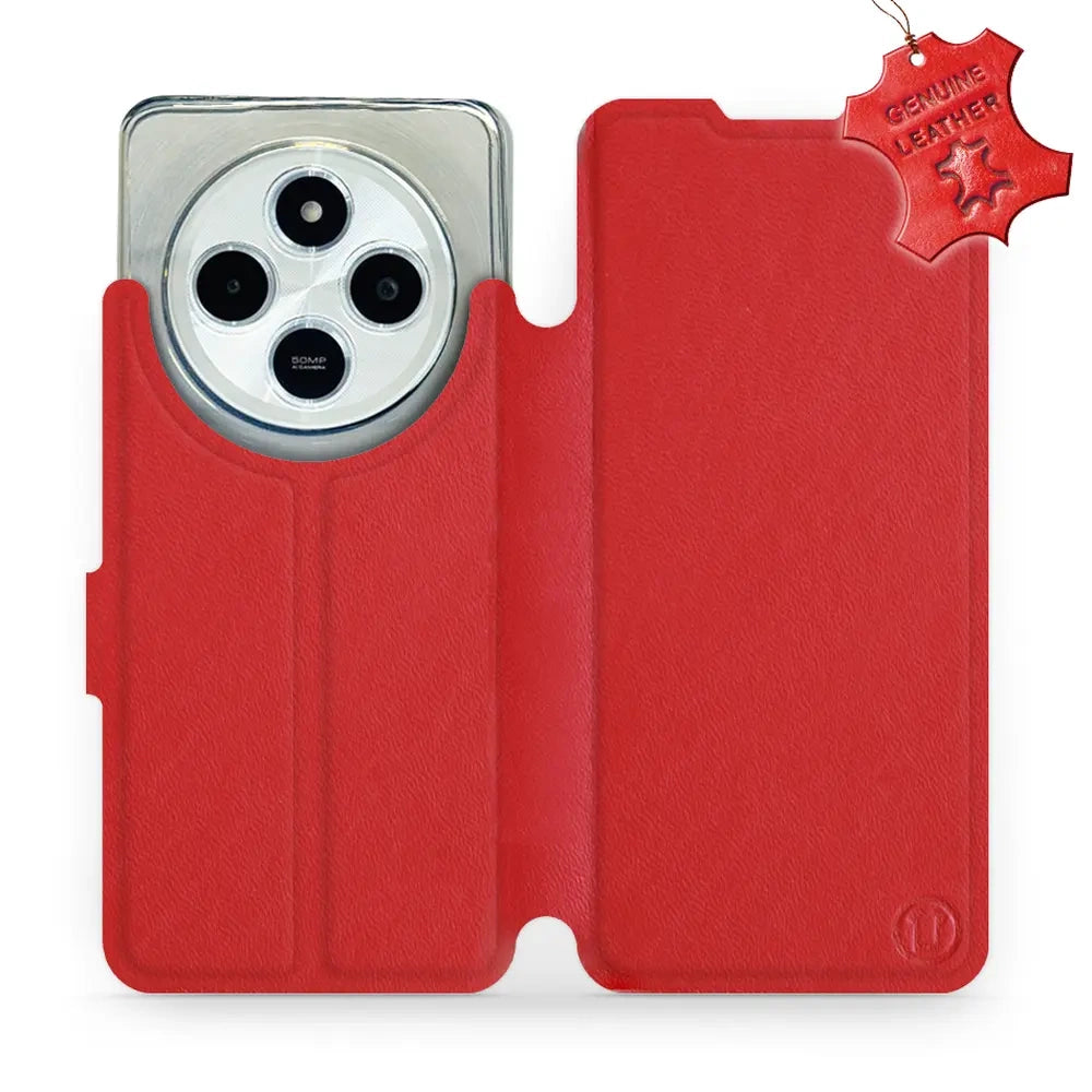 Echtleder Handyhülle für Xiaomi POCO C75, Mobiwear Leather, Rot
