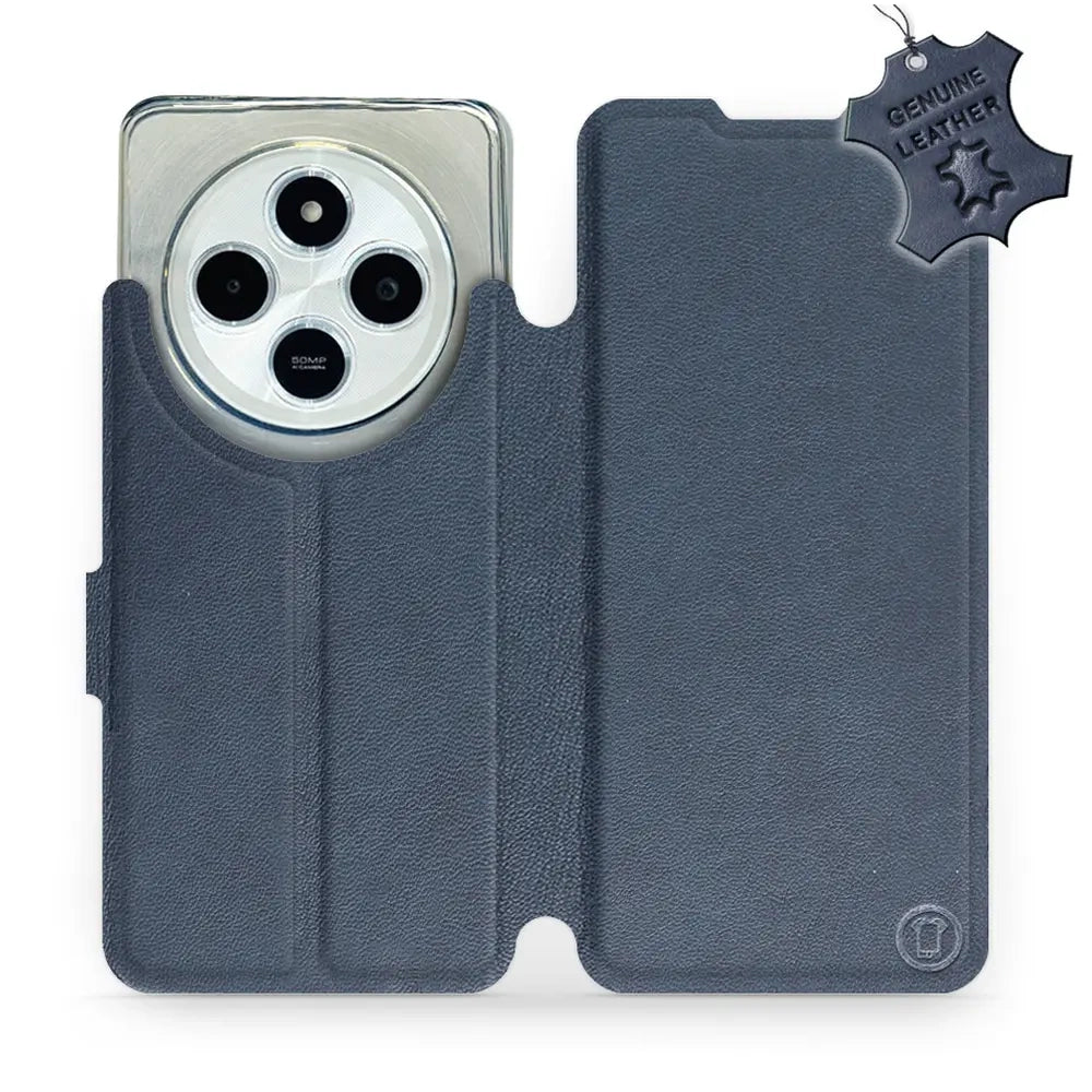 Echtleder Handyhülle für Xiaomi POCO C75, Mobiwear Leather, Dunkelblau