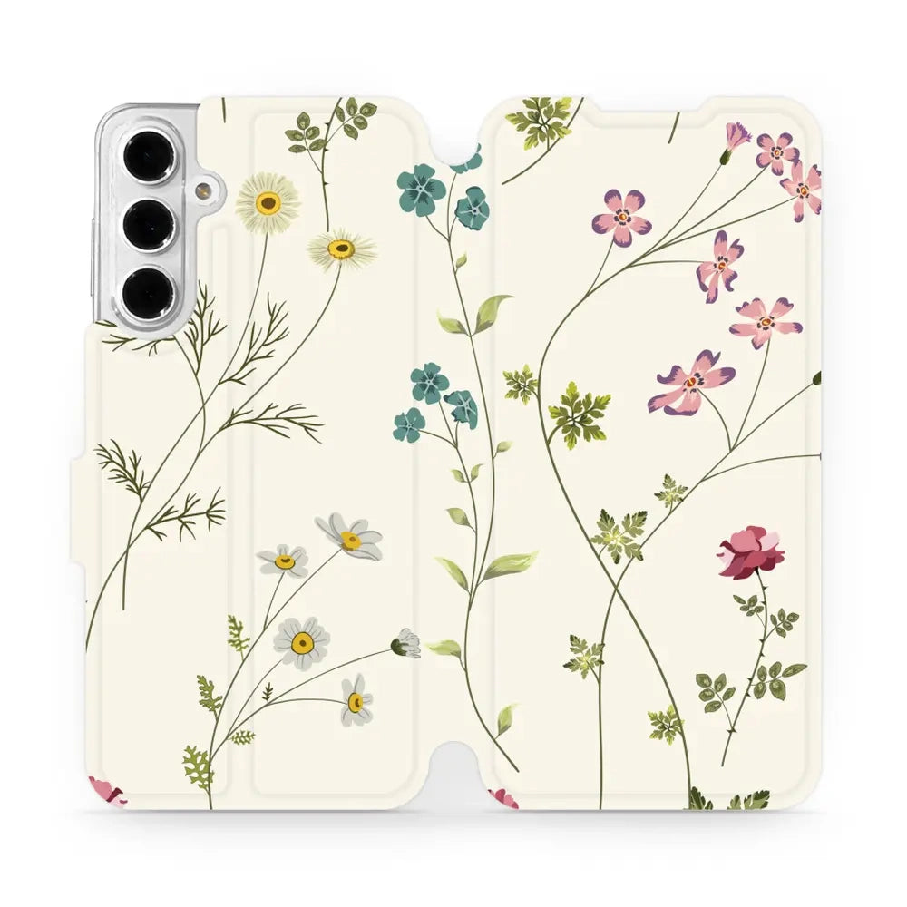 Handyhülle mit klappe für Galaxy A16 5G, Mobiwear Book, Feldblumen