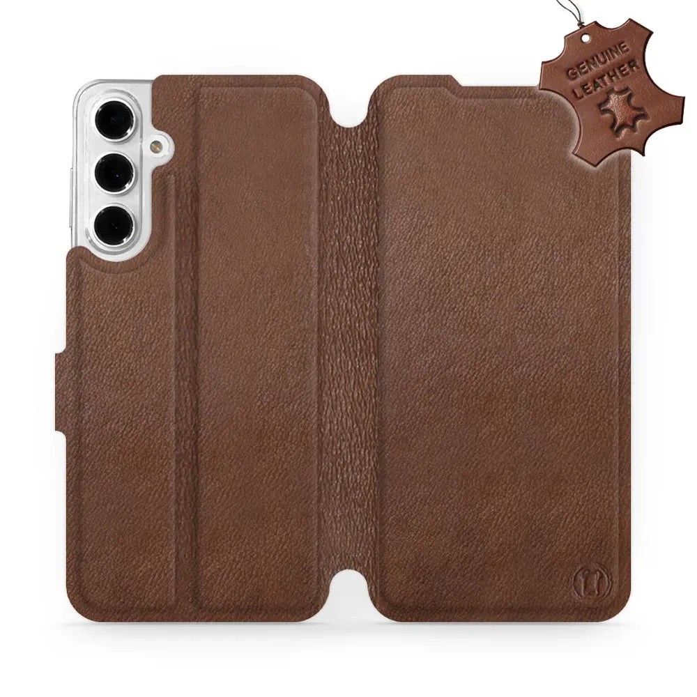 Echtleder Handyhülle für Galaxy A16 5G, Mobiwear Leather, Braun