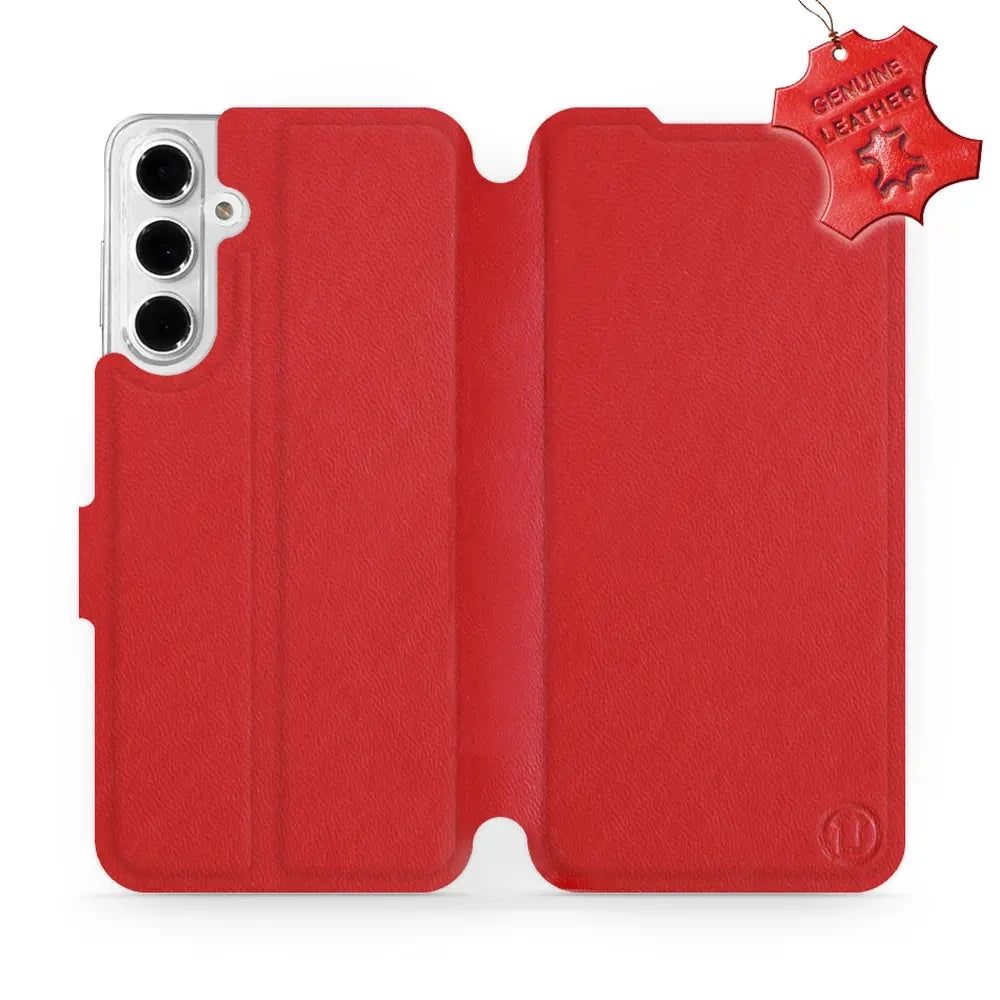 Echtleder Handyhülle für Galaxy A16 5G, Mobiwear Leather, Rot