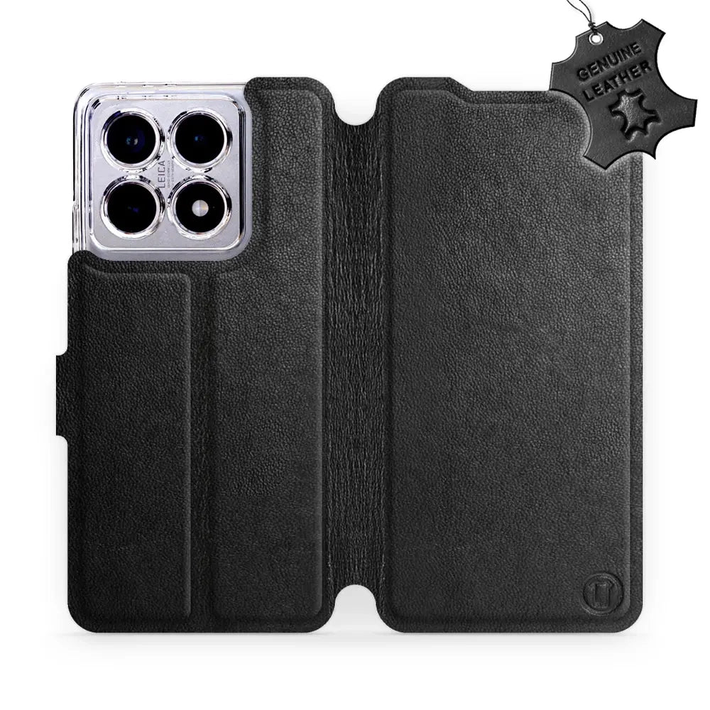 Echtleder Handyhülle für Xiaomi 14T Pro, Mobiwear Leather, Schwarz