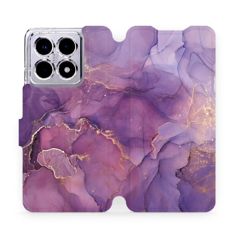 Handyhülle mit klappe für Xiaomi 14T Pro, Mobiwear Book, Violett