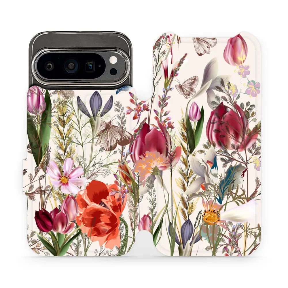Handyhülle mit klappe für Google Pixel 9 Pro, Mobiwear Book, Blumenstrauß