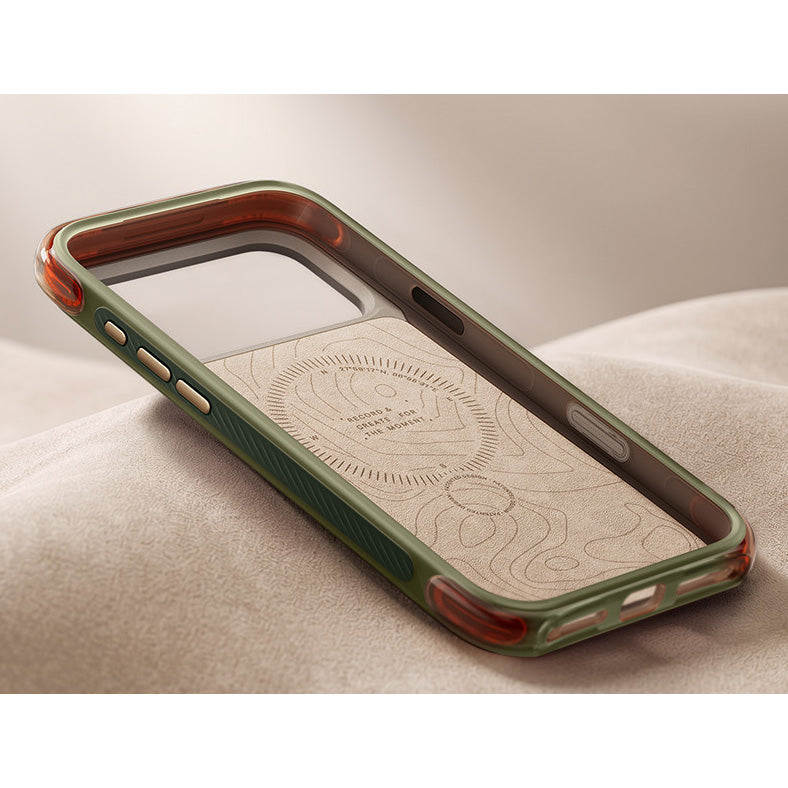 Handyhülle für iPhone 18 Pro / 17 Pro, Torras Ostand Q3 Air Pro mit MagSafe, Grau-Grün (5/7)
