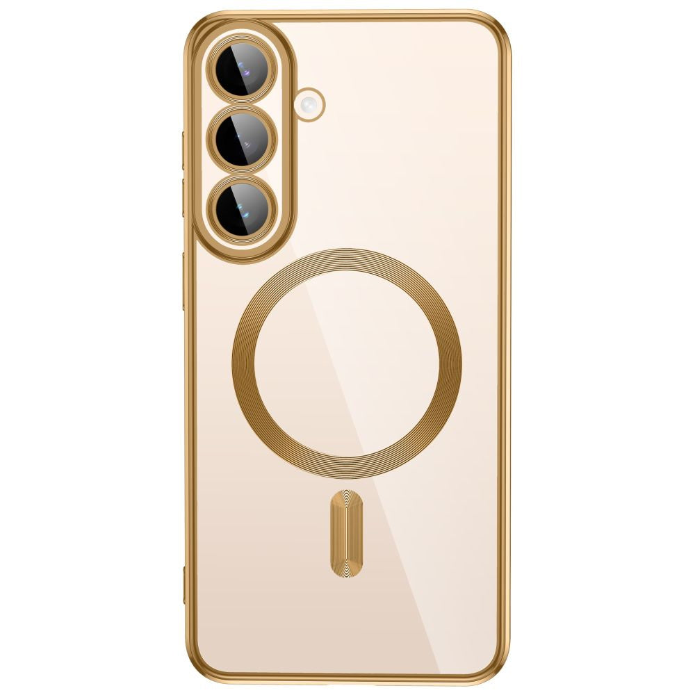Handyhülle mit Kameraabdeckung für Galaxy S26 FE, Tech-Protect MagFlex für MagSafe, Transparent und Gold (3/9)