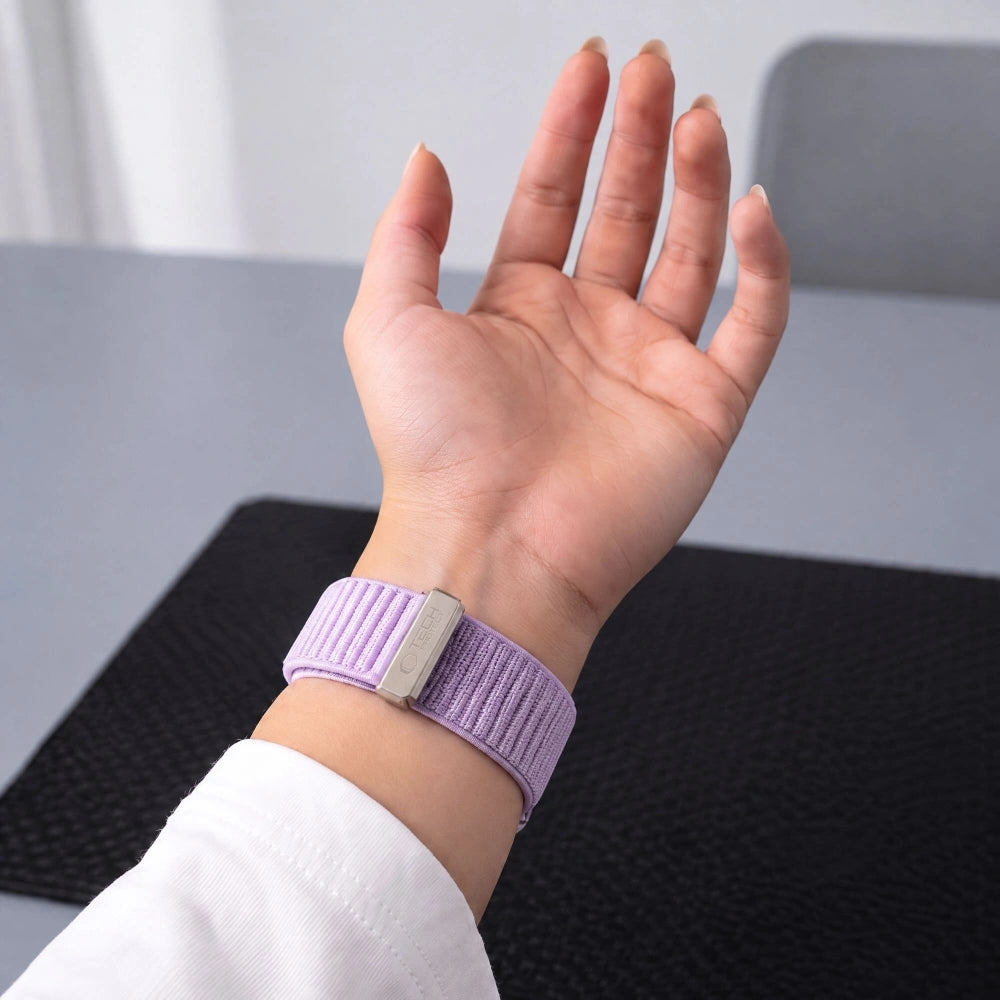 Armband für Apple Watch 44/45/46/49 mm, Tech Protect Nylon Pro, Violett (3/7)