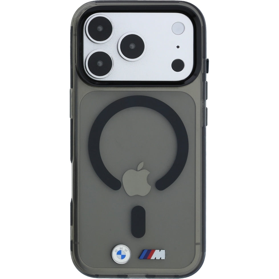 Handyhülle für iPhone 18 Pro Max / 17 Pro Max, BMW M IML Frosted Metal Logo Trims MagSafe, Anthrazit-Transparent (3/8)