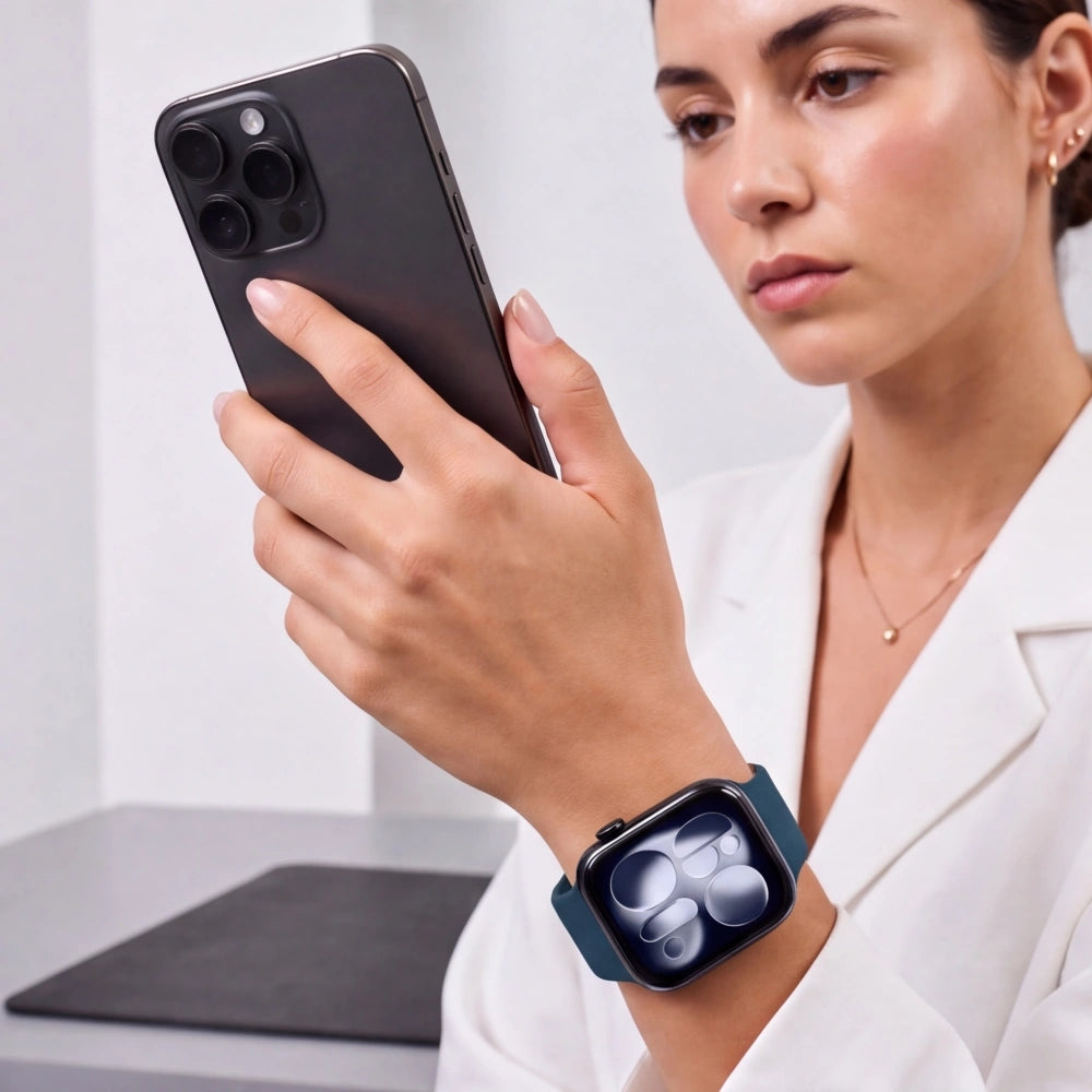 Armband für Apple Watch 42/41/40/38 mm, Tech-Protect Silicone, Dunkelblau (3/9)