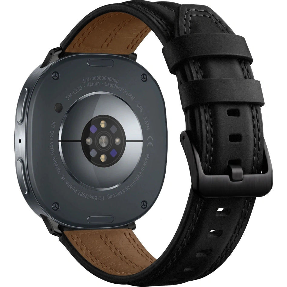 Armband für Galaxy Watch 9 44mm / 40mm / 8 44mm / 8 40mm / 8 Classic, Tech-Protect Leatherfit Craft, Schwarz (3/8)