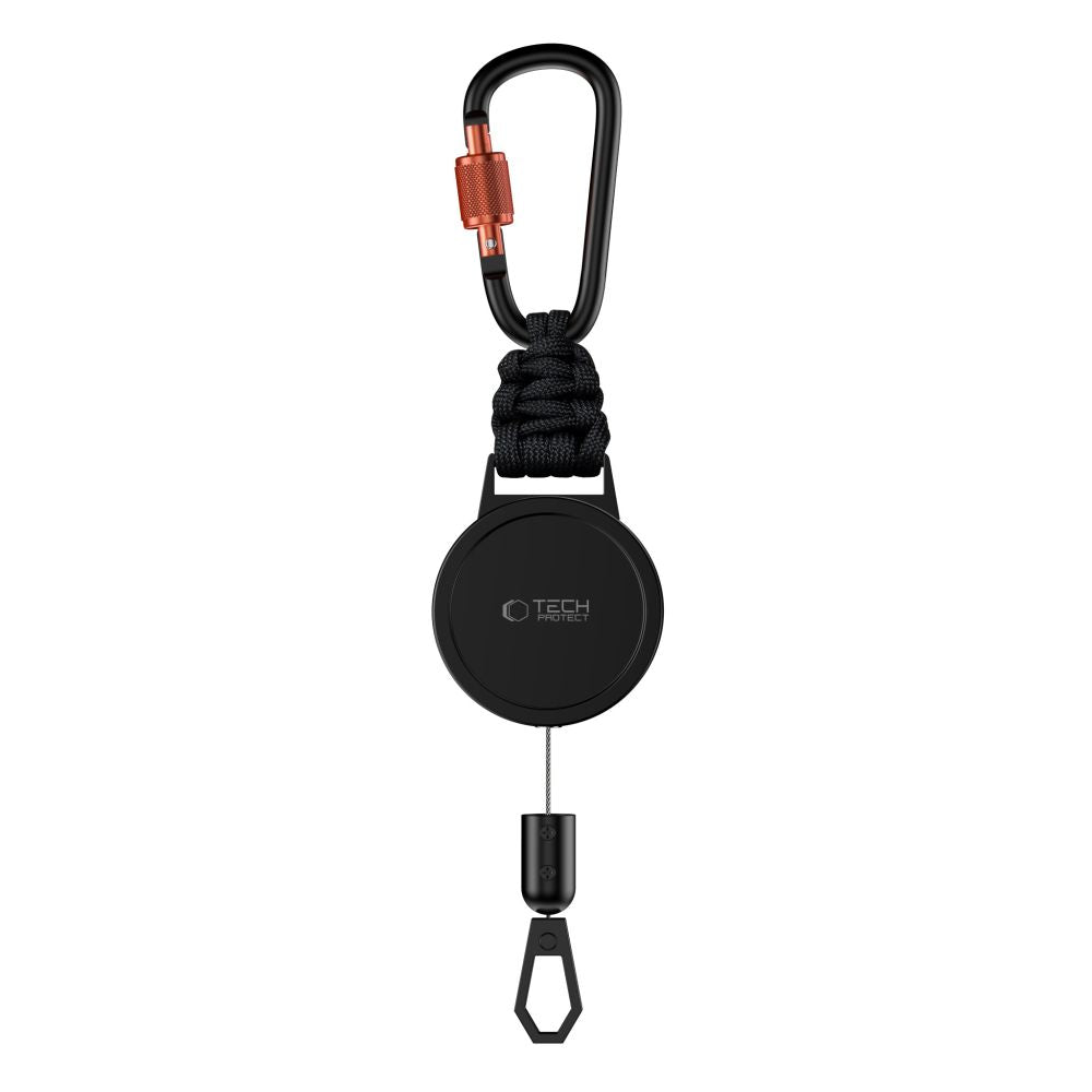 Anti-Diebstahl Handy Lanyard mit einziehbarem Seil, Tech-Protect ATH04 UrbanLoop, Schwarz-Orange (3/9)