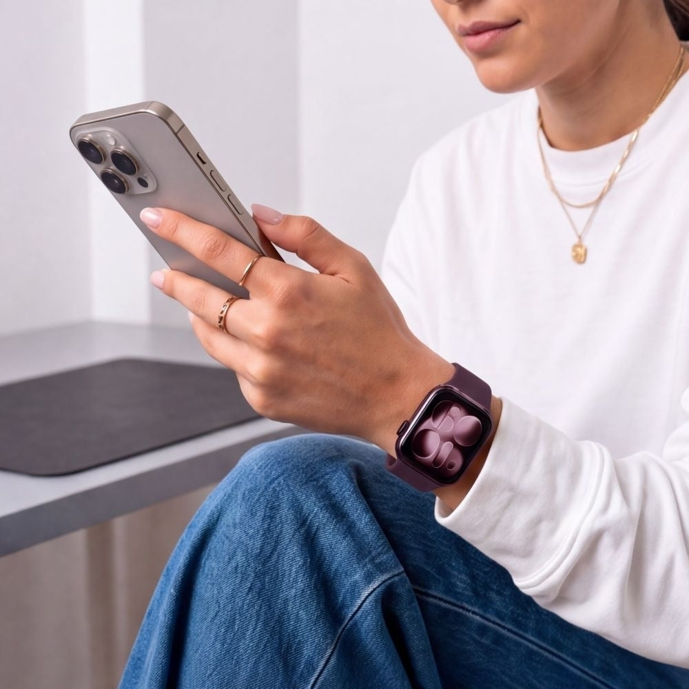 Armband für Apple Watch 42/41/40/38 mm, Tech-Protect Silicone, Burgunderrot (3/9)