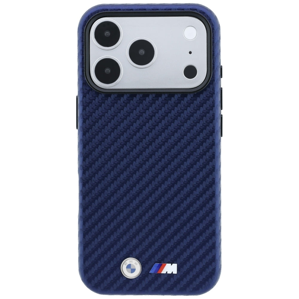 Handyhülle BMW M Carbon Metal Logo MagSafe für iPhone 18 Pro / 17 Pro, Dunkelblau (3/8)