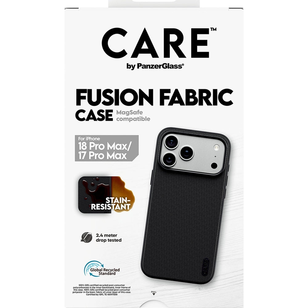 Handyhülle für iPhone 18 Pro Max / 17 Pro Max, PanzerGlass Fusion Fabric Case mit MagSafe, Schwarz (3/6)