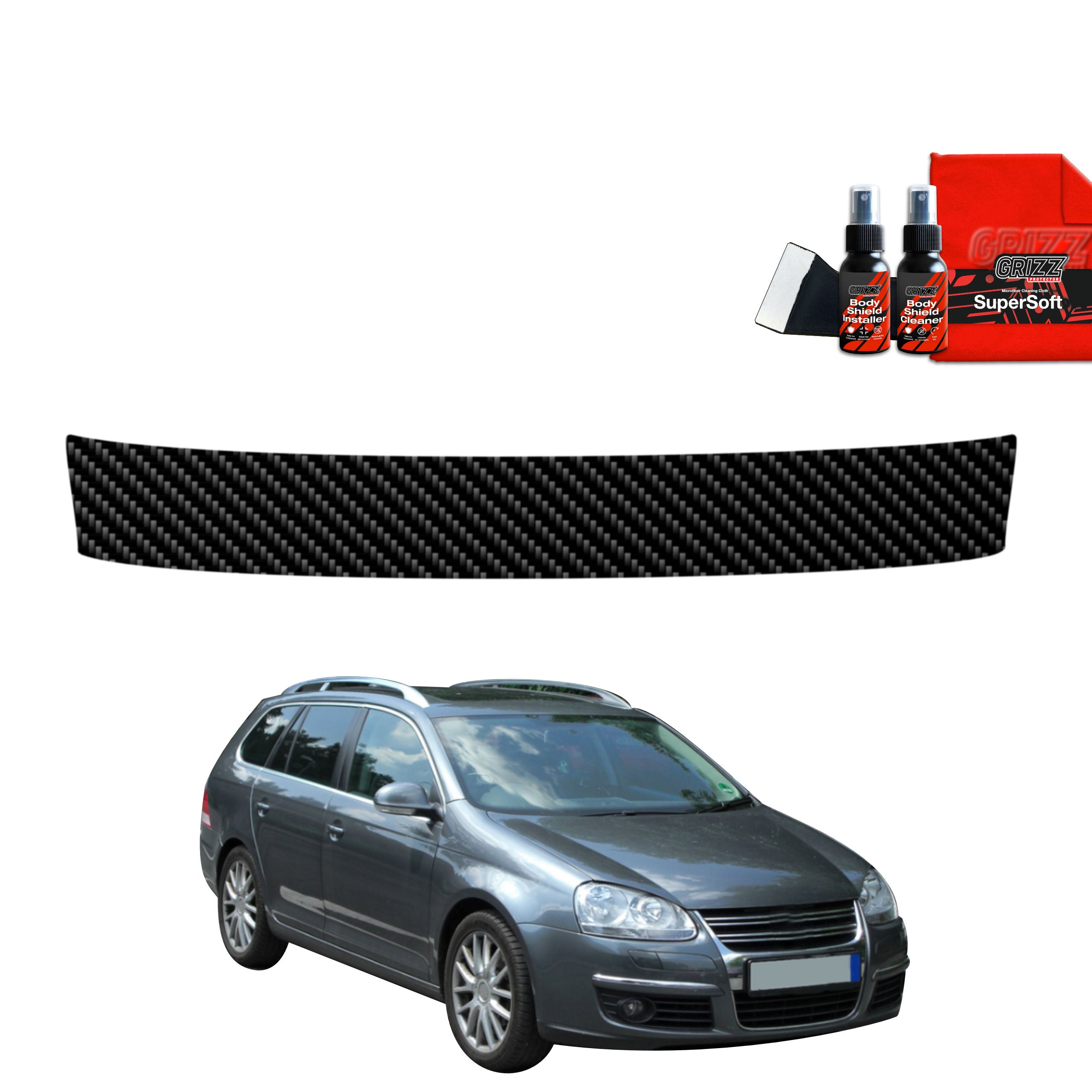 Kohlenstoff Schutzfolie Grizz Protector für Ladekante - Volkswagen Golf 5 Variant (2003-2009)