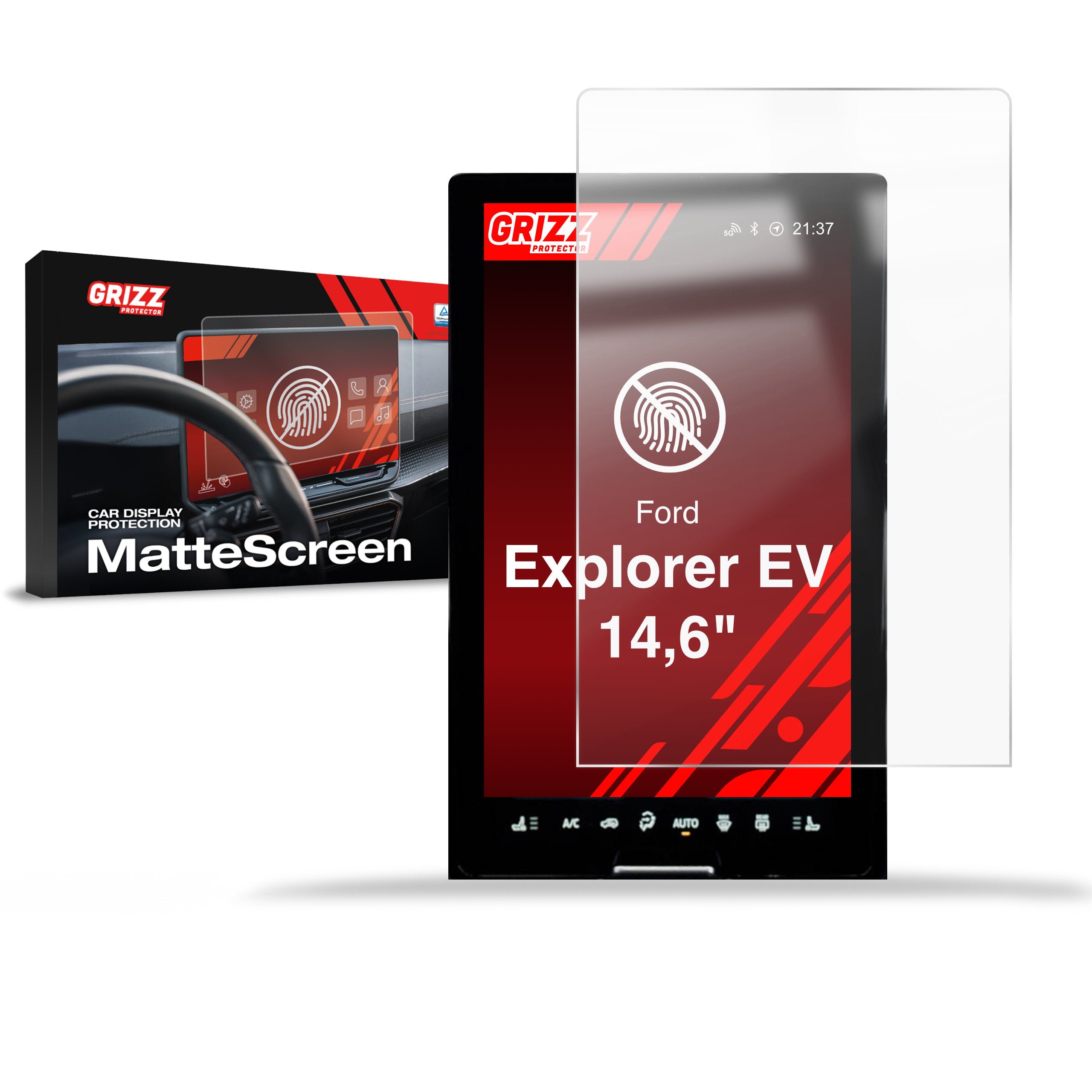 Matte Autodisplayfolie für Ford Explorer EV 14,6" (2024-2026), Grizz Protector