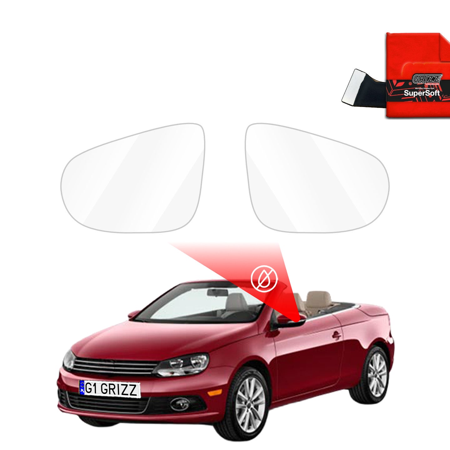 Regenschutzfolie Grizz Protector für Außenspiegel - Volkswagen Eos (2006-2015)