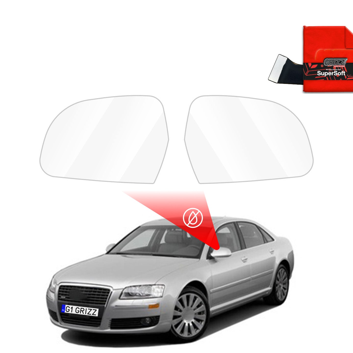 Regenschutzfolie Grizz Protector für Außenspiegel - Audi A8 D3 (2003-2010)