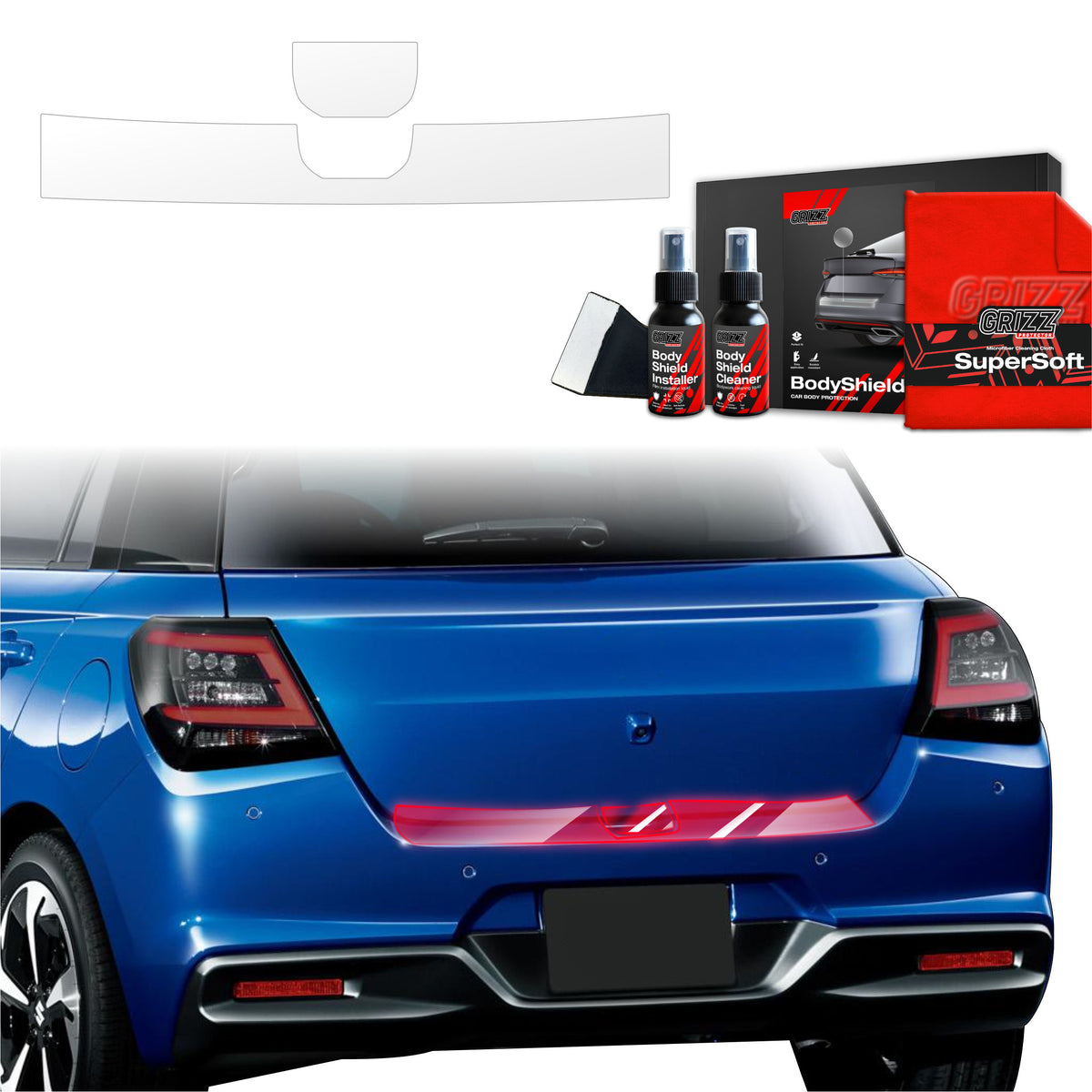 2in1 Schutzfolie Grizz Protector für Ladekante - Suzuki Swift (2024-2026)