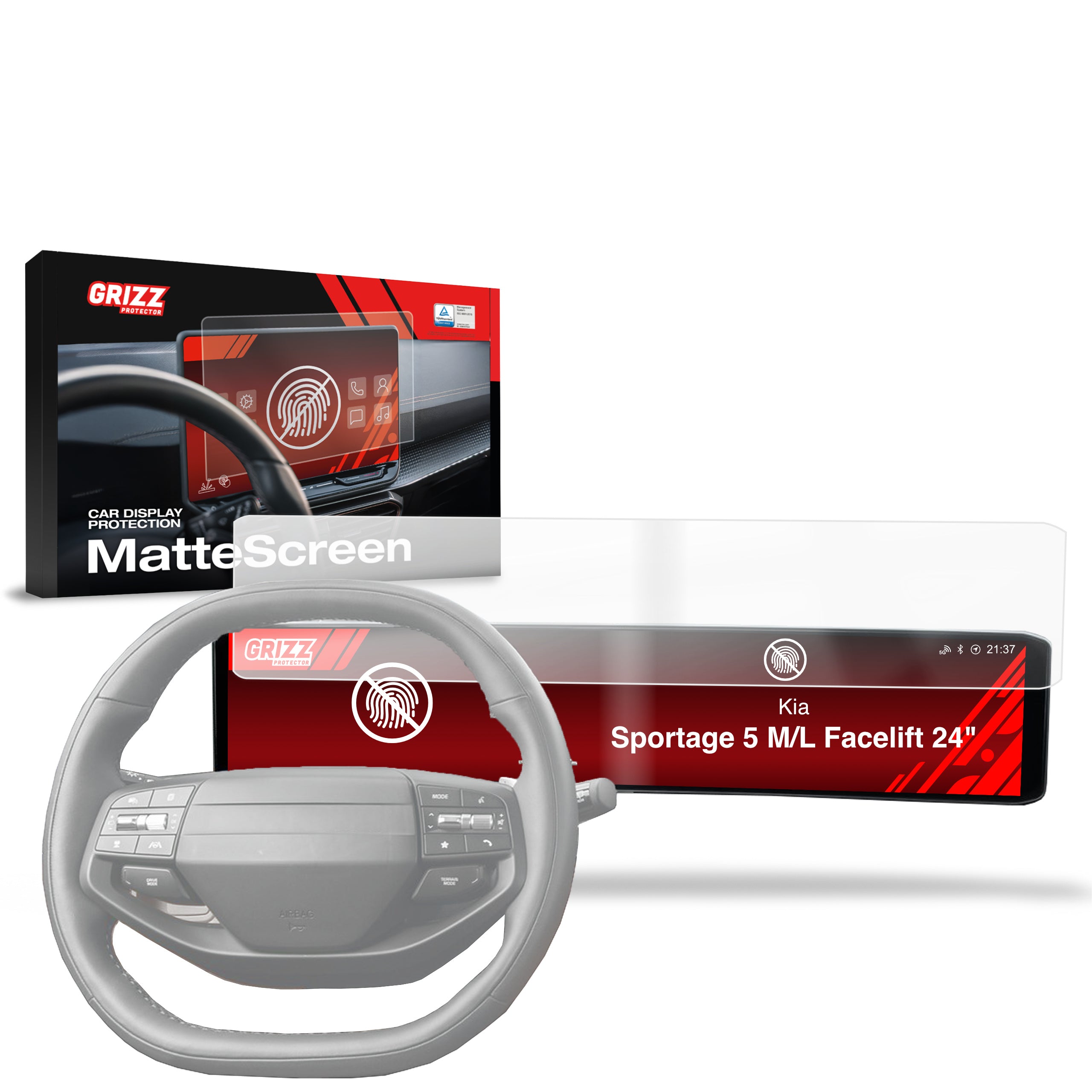 Matte Autodisplayfolie für Kia Sportage 5 M/L Facelift 24" (2025-2026), Grizz Protector